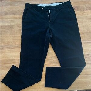 Black Corduroy Pants Tailored Flat Front
